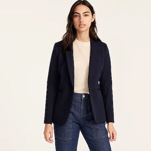 J.Crew Parke‎ Blazer Navy Blue Classic One Button Dressy Career Jacket Sz 0P